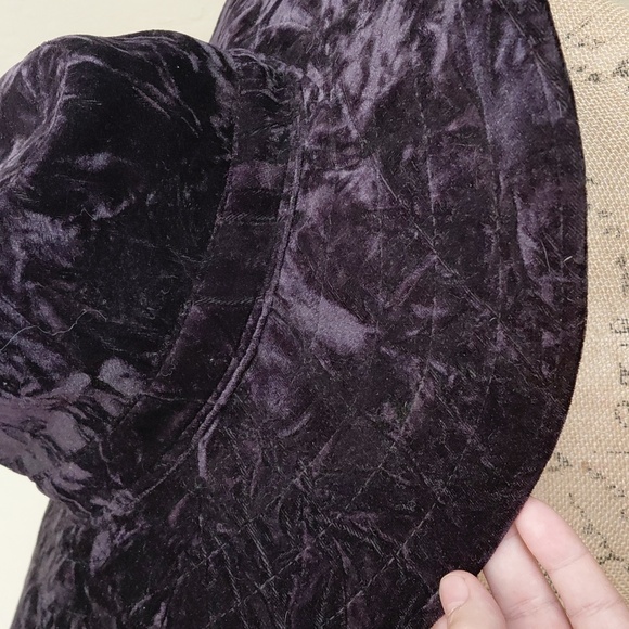 KILLSTAR DARK BLUE VELVET FLOPPY HAT - Picture 2 of 9